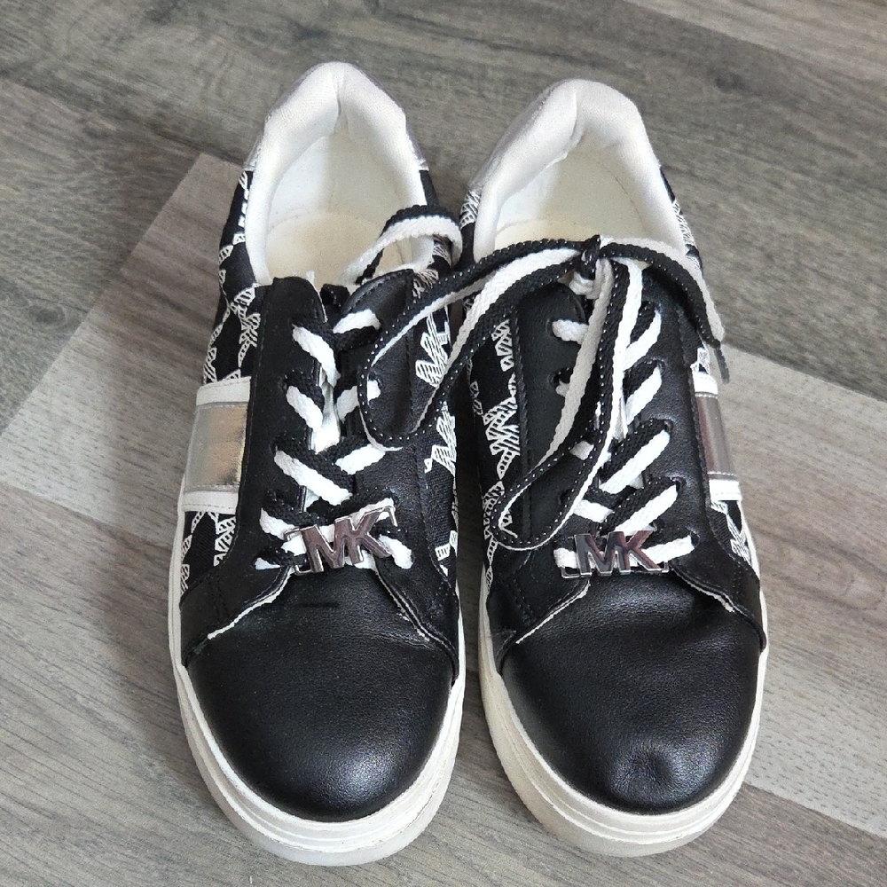 Michael Kors Black & White Logo Accent Sneakers